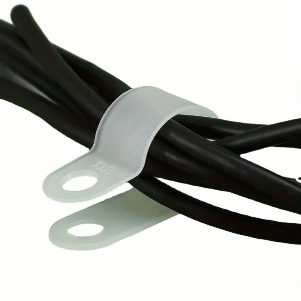 100pcs Nylon White Cable Clip Wire Clamp