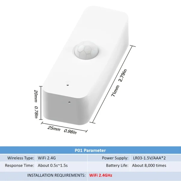 LeftSitu WiFi PIR Motion Detector Sensor