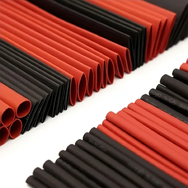 127pcs Assorted Black & Red Shrink Tubing