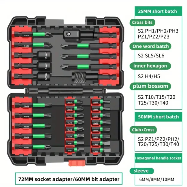 Facoow 31pcs Electric Screwdriver Bit Set